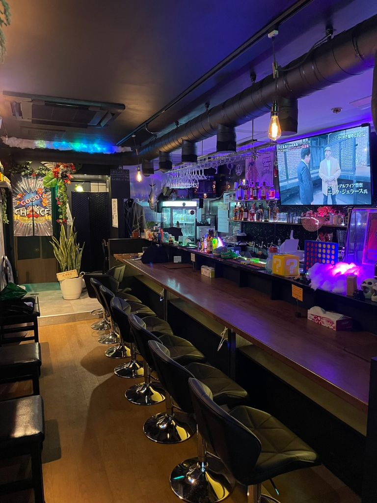 Bar interior with neon